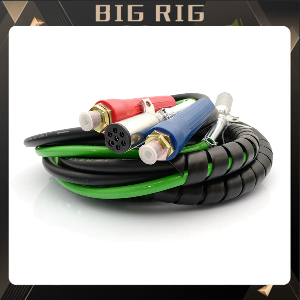 15ft ABS Air Line Hose Wrap with 7-Way Electrical Cable for Semi Truck Trailers  -image