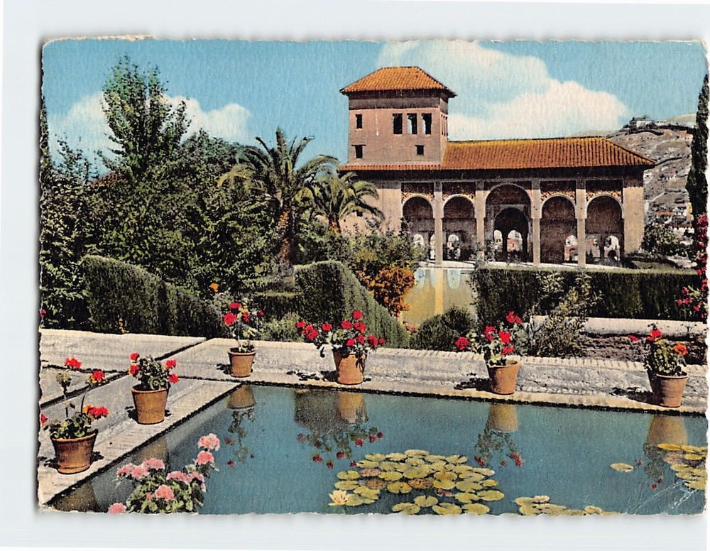 Postcard Partal Alto de la Alhambra Garden Granada Spain