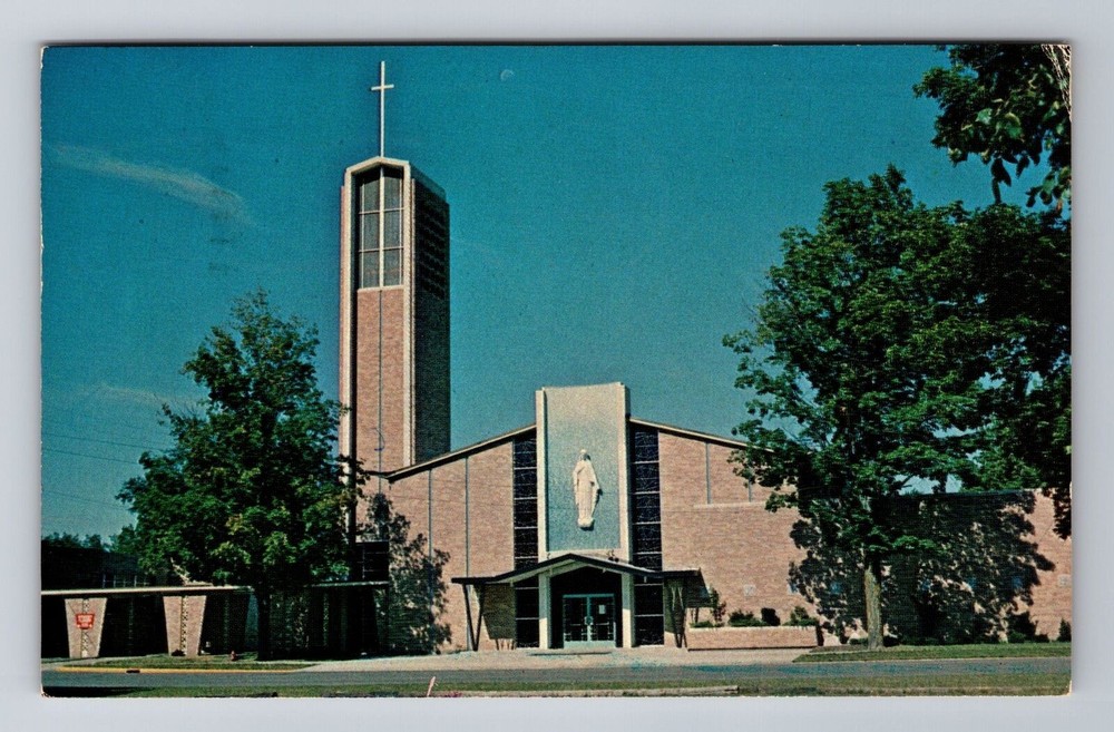 Big Rapids MI-Michigan, St Mary's Church, Antique Vintage c1966 Postcard