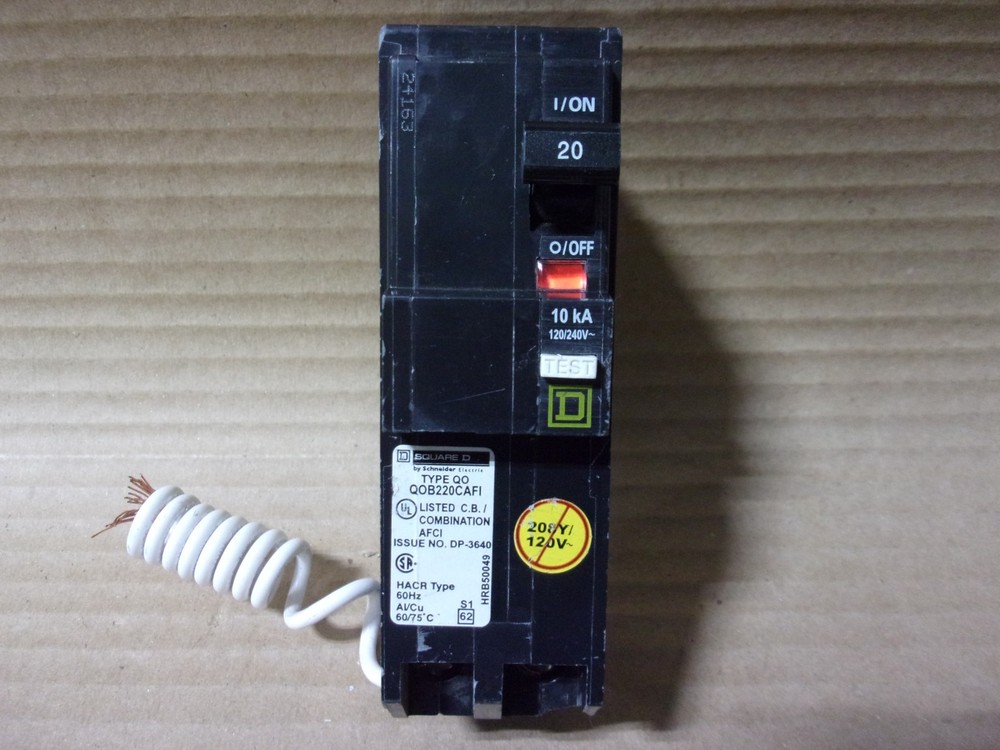 NEW Square D QOB220CAFI 2 Pole 20 Amp 240V AFCI Circuit Breaker NTO