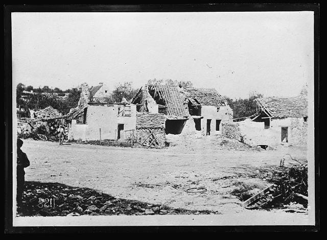 Photo:Fismes France 1918 WWI German Retreat Artillery Destroyed House