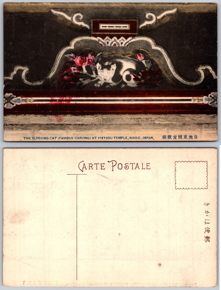 Sleeping Cat Carving Ieyasu Temple Nikko Japan Postcard