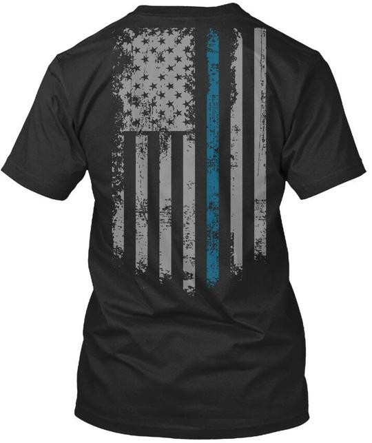 Thin Blue Line T-Shirt Made in the USA Size S to 5XL