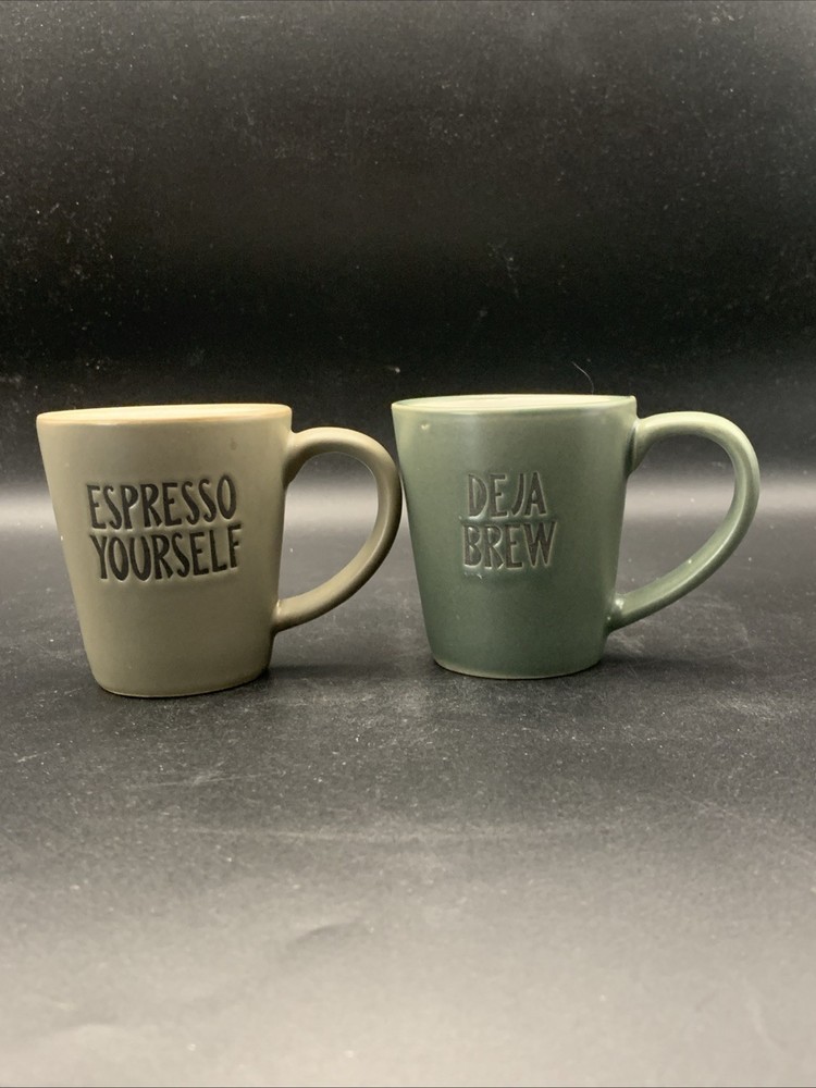 Pre Owned Espresso Demitasse Shot Cups Mugs Espresso Yourself Deja Brew Lot of 2