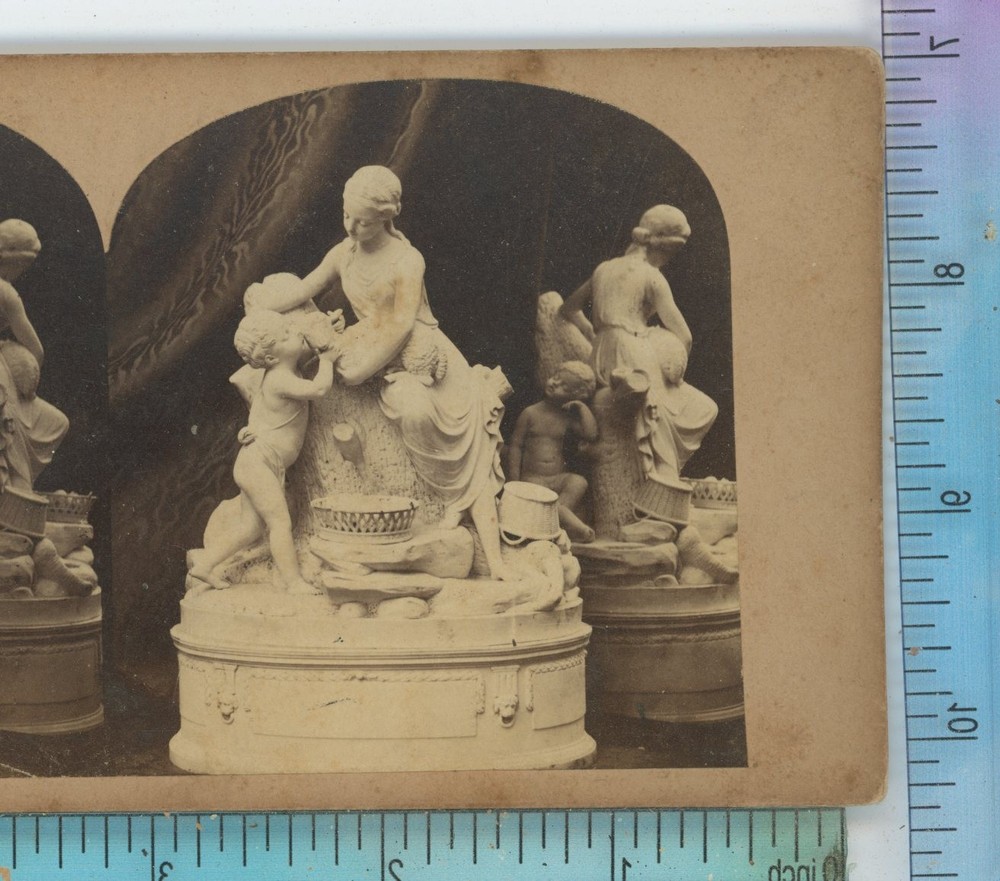 Innocence & Virtue Statue Sculpture London Stereoscopic Stereoview
