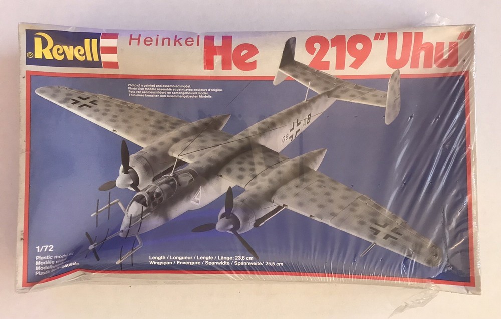 Revell 1/72 Heinkel He 219 Uhu Plastic Model Kit 4127 NIOB 1983 Vintage