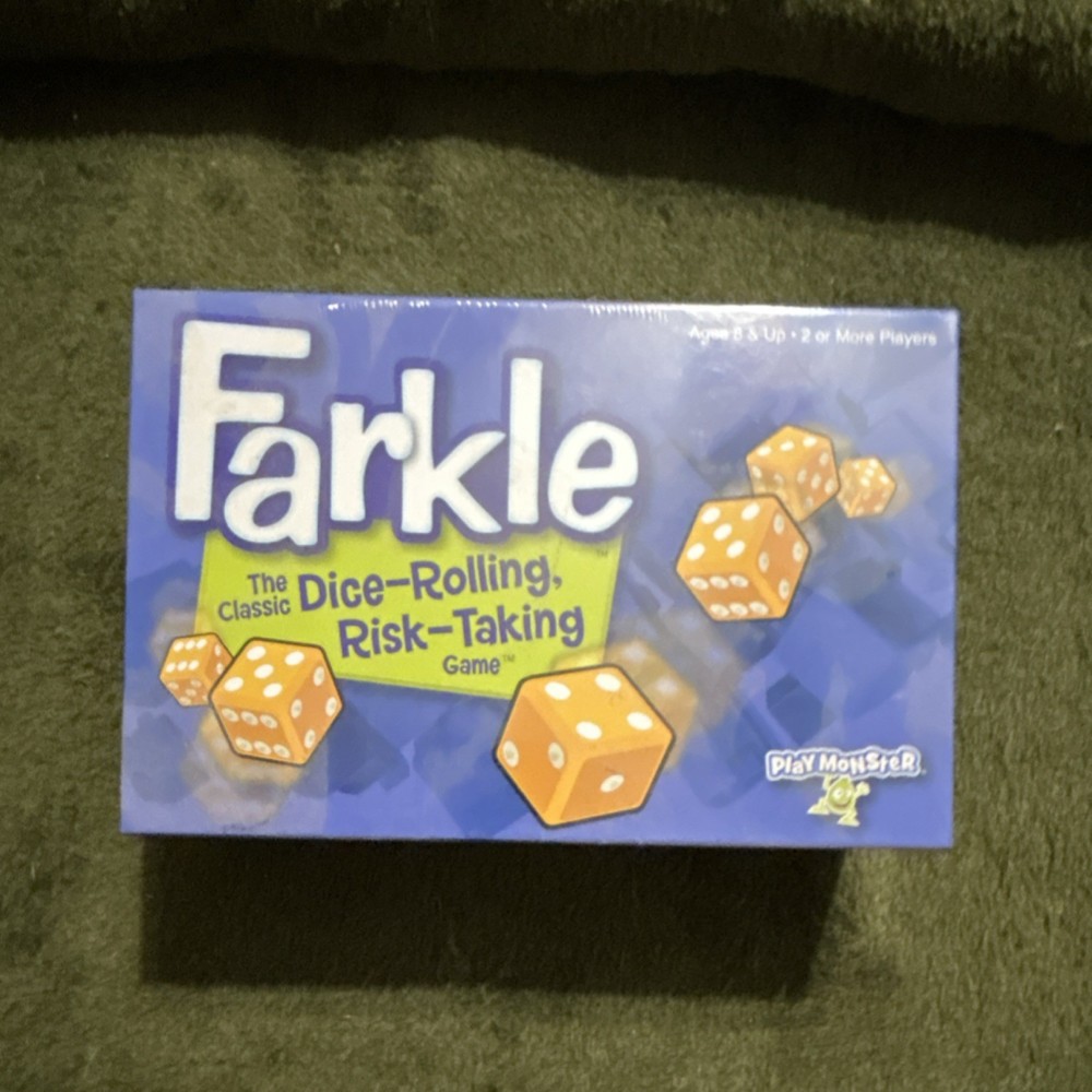 PlayMonster Farkle Dice Game 8+ 2 Players Score Pad & Shaker Cup Included