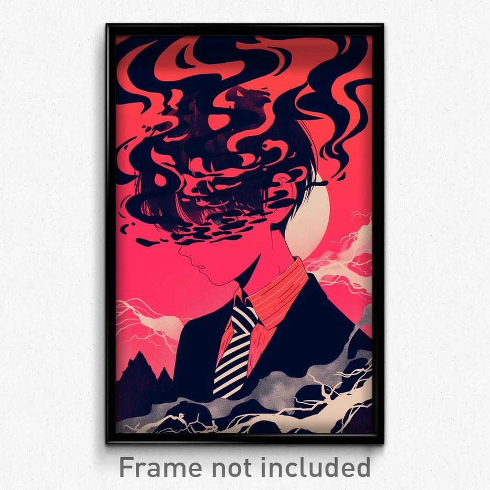 Vintage Greek Movie Poster - Suspenseful Boy in Cherry Striped Tie