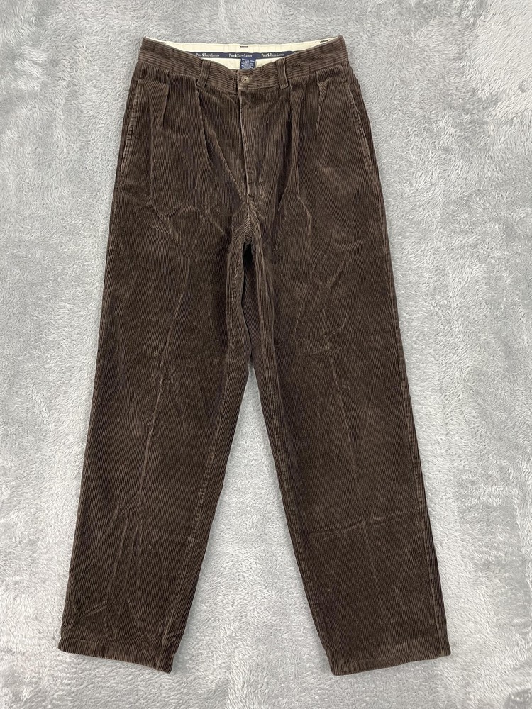 Polo Ralph Lauren Dress Pants Mens 29x32** Brown Corduroy Andrew Pleated