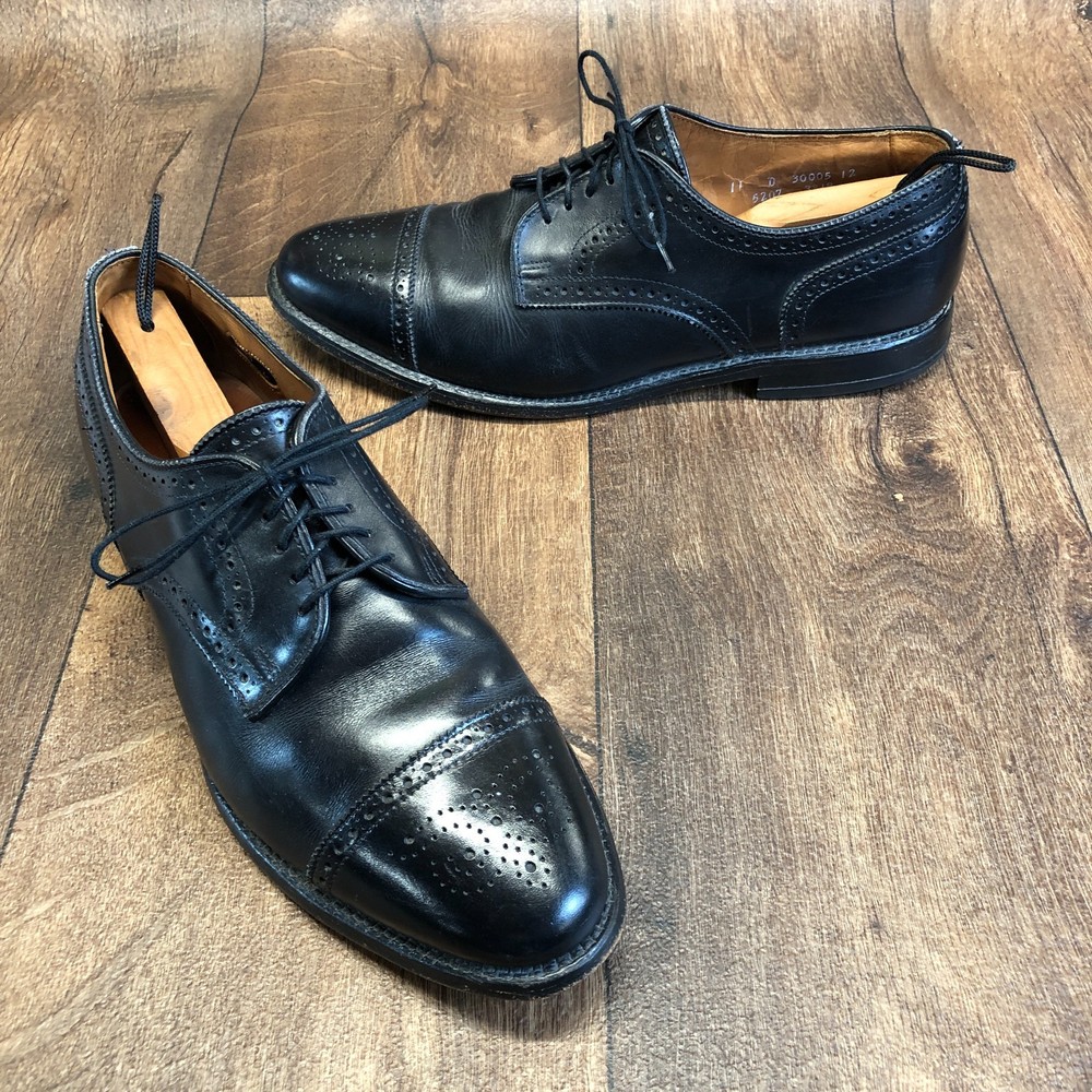 Allen Edmonds Sanford Half Brogue Dress Shoes Black Leather Men's Size 11 D