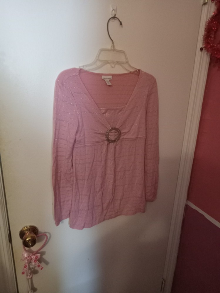 Girls Size 10 Pink And Silver Limited Too Long Sleeve Shirt