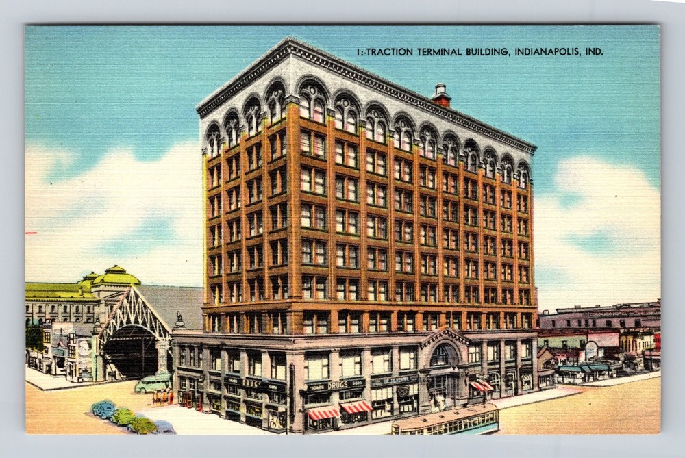Indianapolis IN-Indiana Traction Terminal Building Vintage Postcard