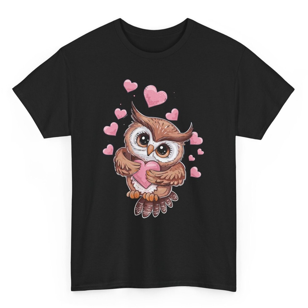 Cute Owl Love T-shirt - Novelty Birds Lovers Graphic Tee