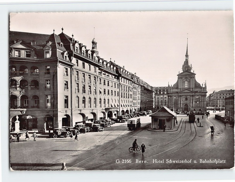 Postcard Hotel Schweizerhof & Bahnhofplatz Bern Switzerland