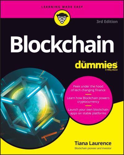 Blockchain for Dummies, Paperback by Laurence, Tiana, Brand New, Free shippin...