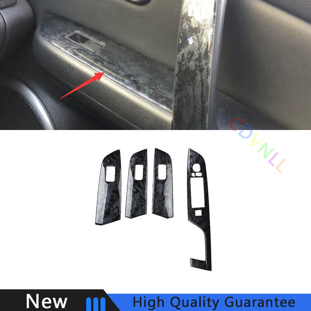 Fit For Mazda 6 2009-2013 Black Wood Grain Window Lock Lift Panel Frame Trim 4X