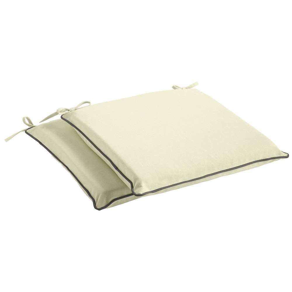 Sunbrella Indoor Outdoor Corded Chair Pad Set 21x19x2 Water-Resistant Durable Cushions