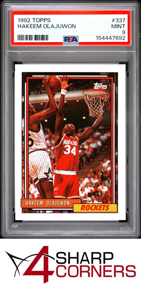 1992 Topps #337 Hakeem Olajuwon Rockets Hof Psa 9Expert eBay listing since 2003:Consign your best today!