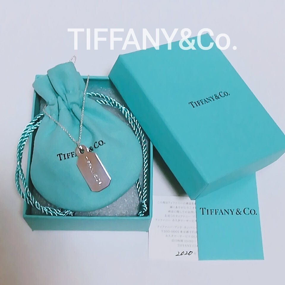 Item Tiffany Diamond Logo Plate Pendant Necklace Silver Authentic Rare