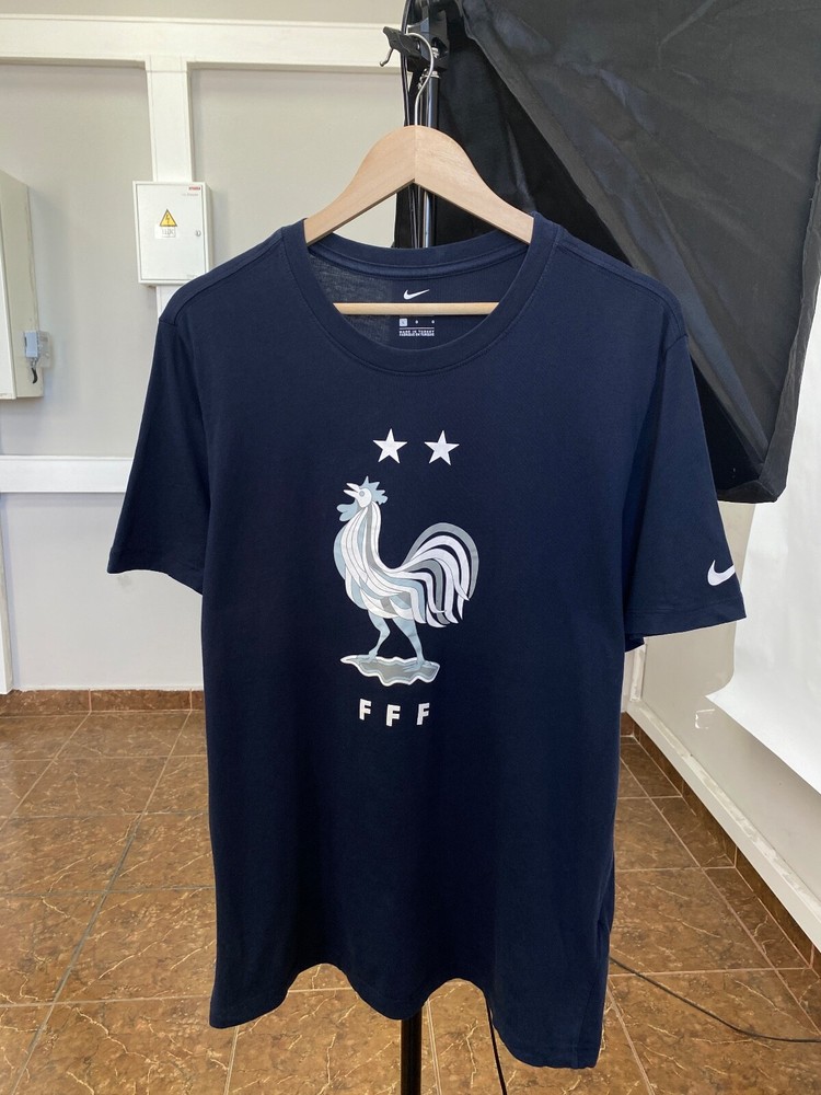 🇫🇷 Nike France Soccer T-Shirt Rare Retro Hype Y2K size L color blue
