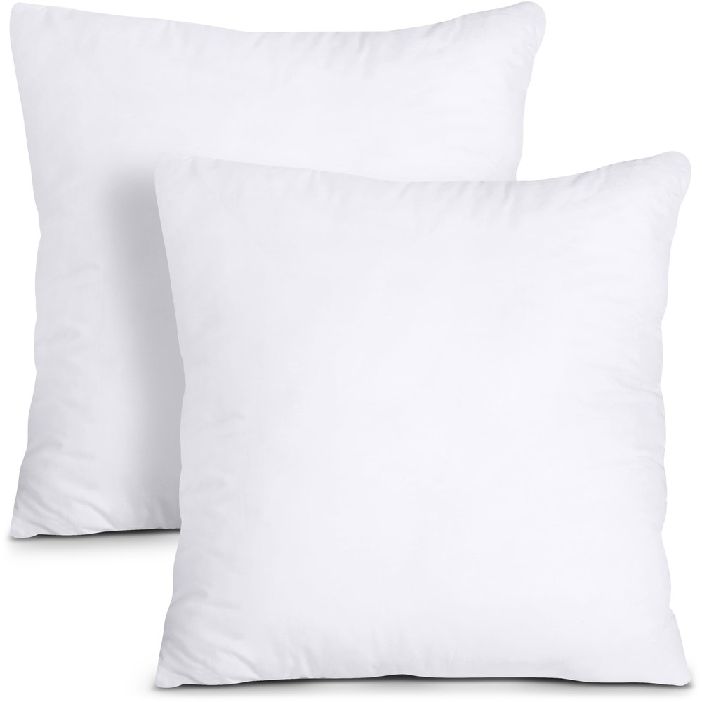 Pack of 2 White 22×22 Inch Throw Pillow Inserts for Bed and Couch