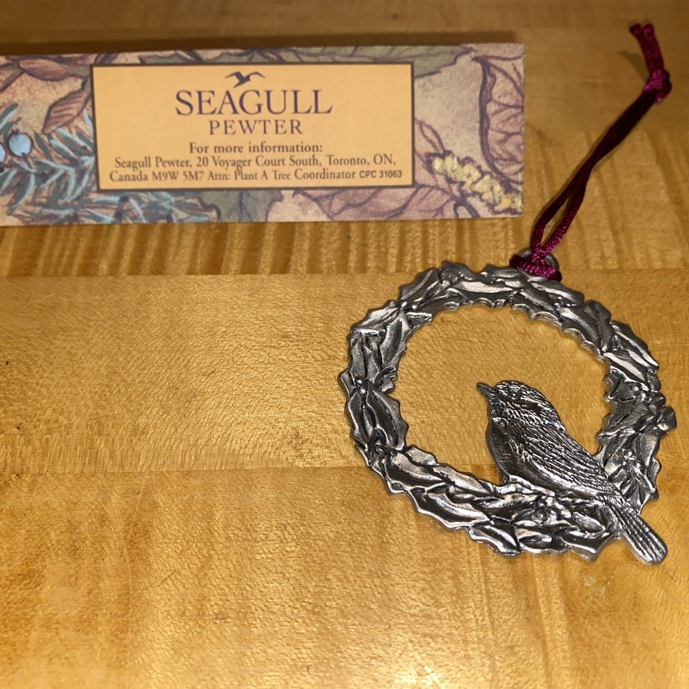Seagull Pewter Bird  Ornament