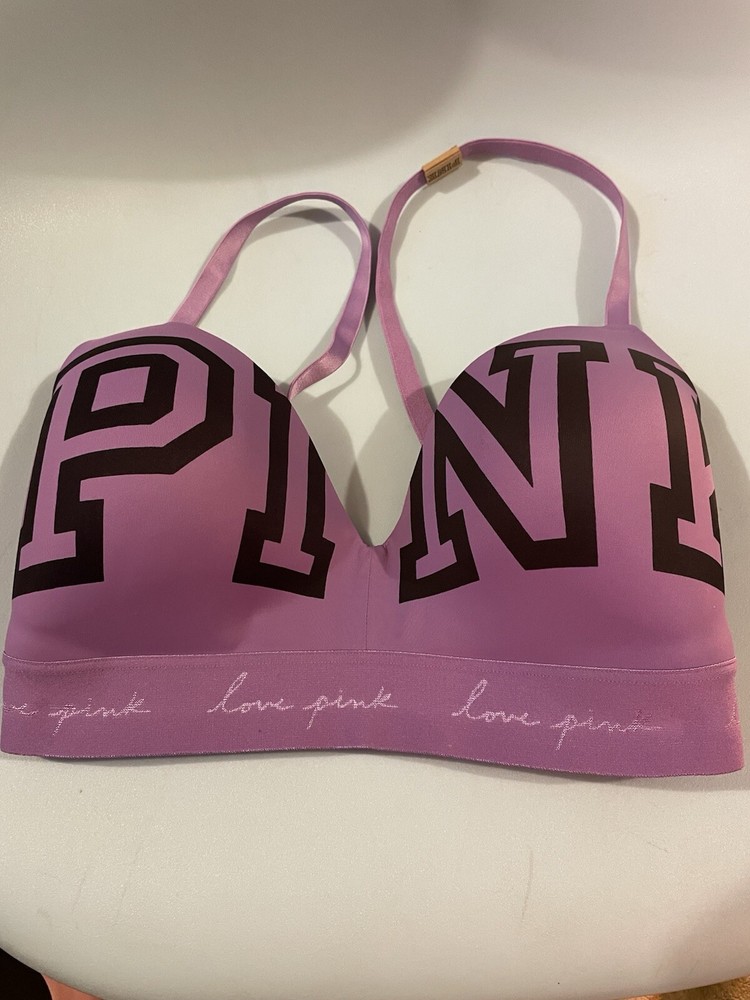 VS Victoria Secret Wireless Lightly Lined BRAND NEW Bra size 32 DD logo Purple