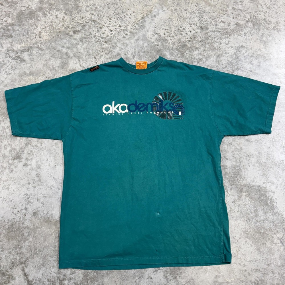 Vintage Akademiks Shirt Mens 3XL Green Jeanius Level Graphic Streetwear 2000s