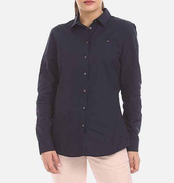 Tommy Hilfiger Women’s Navy Shirt Size XXS