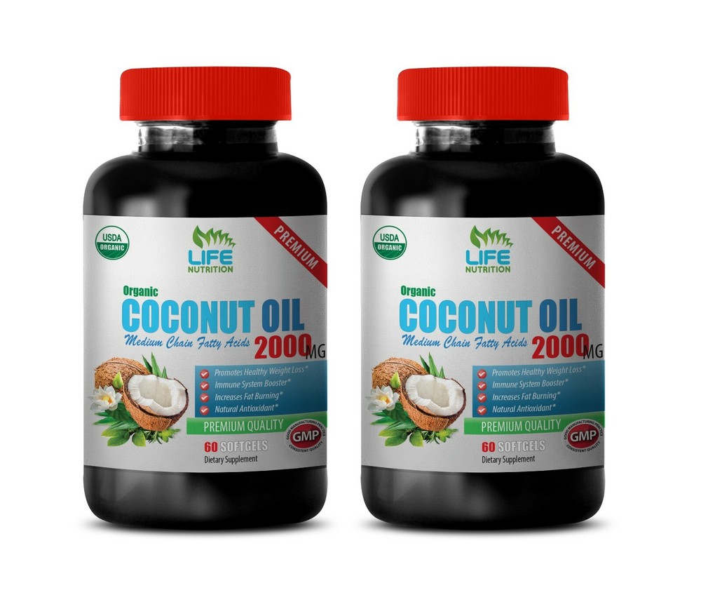 anti aging daily - COCONUT OIL ORGANIC - boost energy levels & muscle 2 BOTTLE