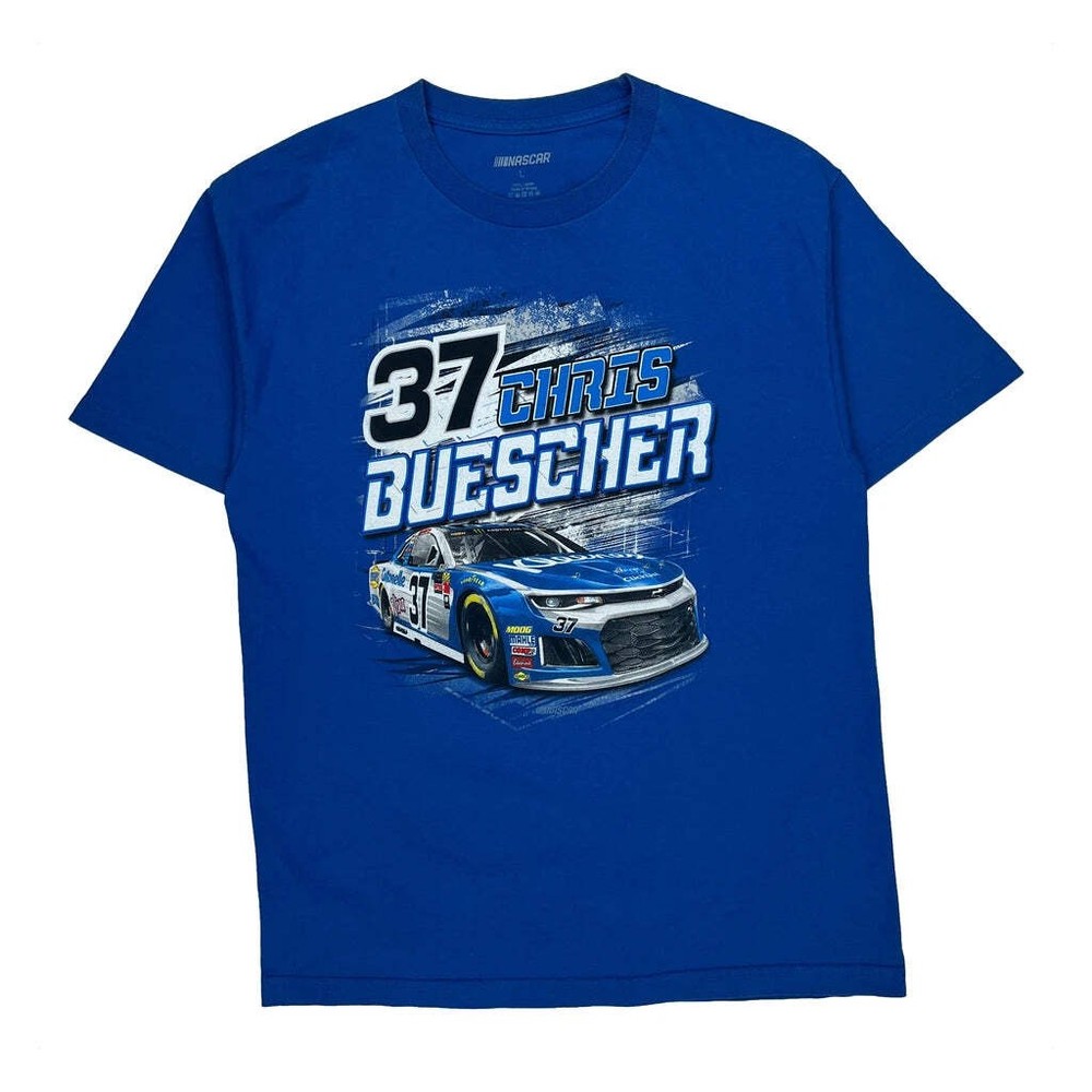 Chris Buescher Nascar T-Shirt - Large Blue Cotton