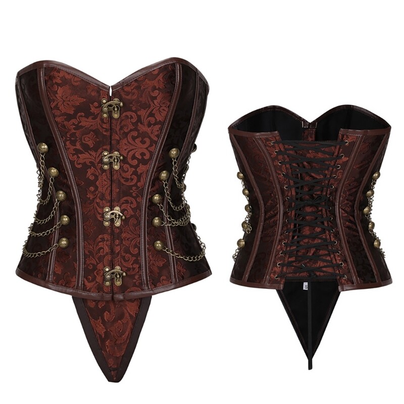 Victorian Bustier Corset Top for Waist Cincher and Costume