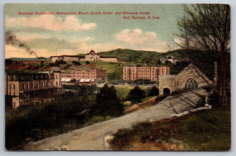 National Sanitorium Minnekahta Block Hotels Hot Springs SD C1910s Postcard AB12