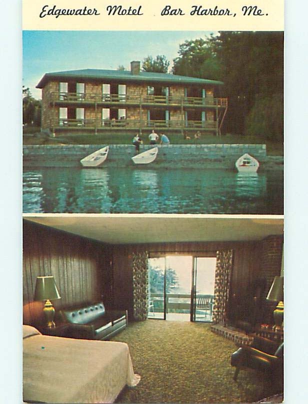 Unused Pre-1980 EDGEWATER MOTEL Bar Harbor Maine ME s5444@