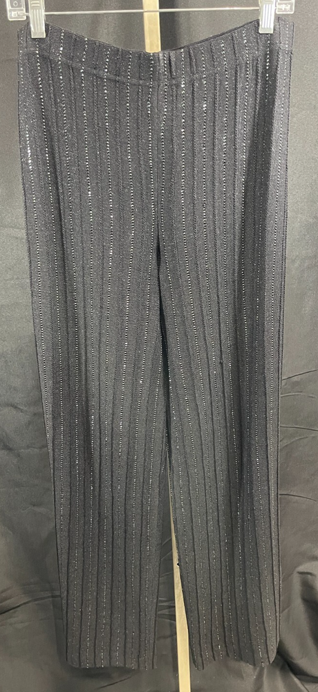 St. John Evening Black Beaded Wool Formal Evening Wear Pants Size 12