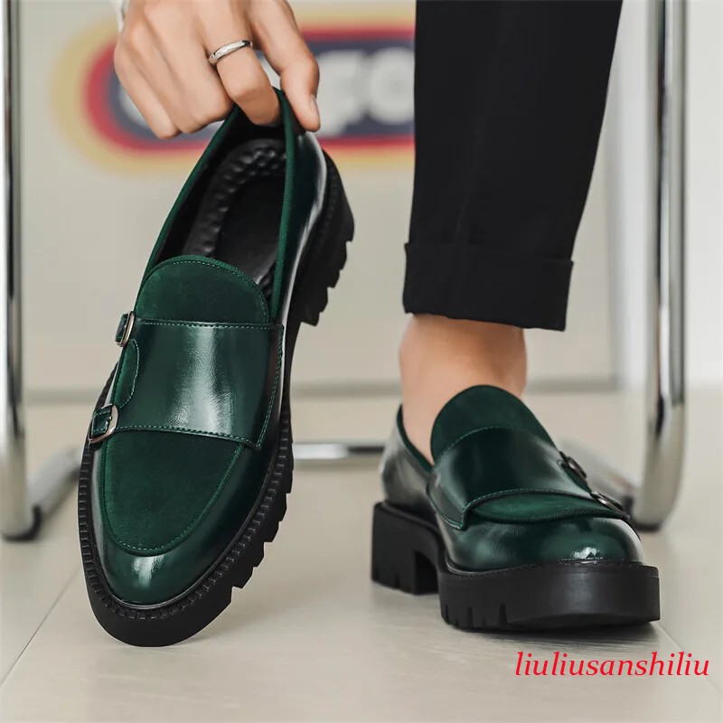 Men's Faux Leather Dress Shoes Loafers British Formal Business Slip on Gommino