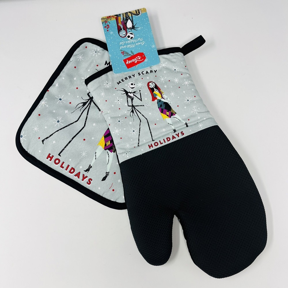 Disney Nightmare Before Christmas Oversized Oven Mitt Pot Holder Merry Scary NEW