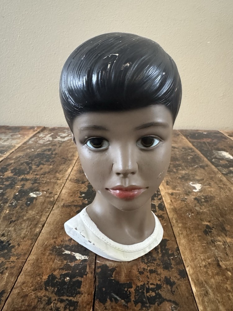 Vintage Lego Japan Chalkware Hawaiian/Polynesian Boy Head/Bust