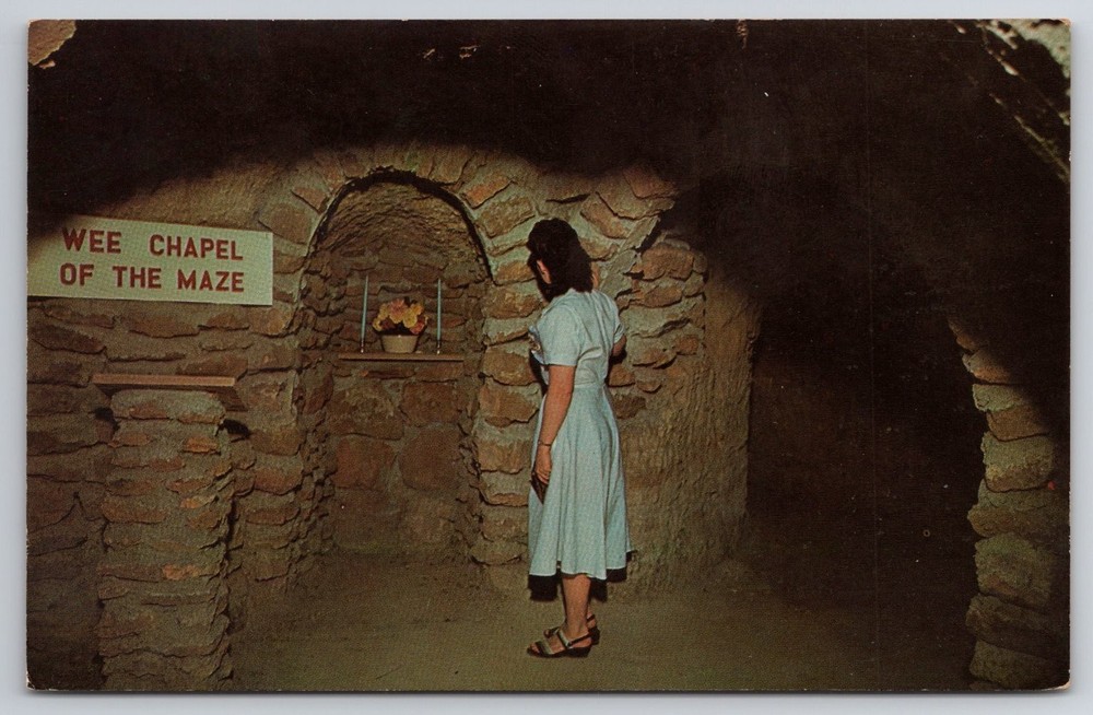 Wee Chapel of the Maze Underground Gardens Fresno CA Postcard Dexter Press
