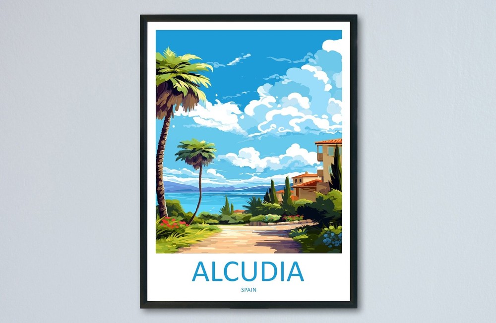 Alcudia Travel Print Wall Art Alcudia Wall Hanging Home Dcor Alcudia Gift Art