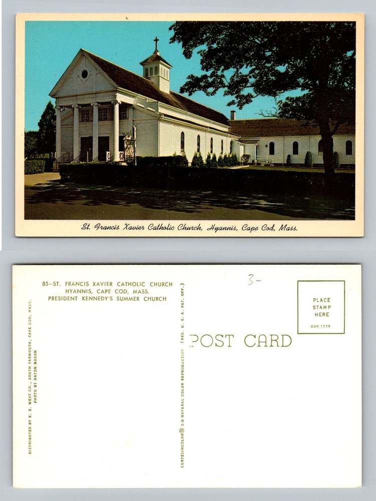 Hyannis, MA-Massachusetts, St Francis Xavier Catholic Church Vintage Postcard