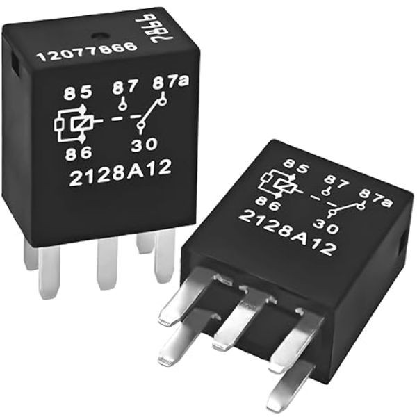 Set of 2, 5-Pin 12V Automotive Relay - Replacement for 5810-0202, 7866, Compatib