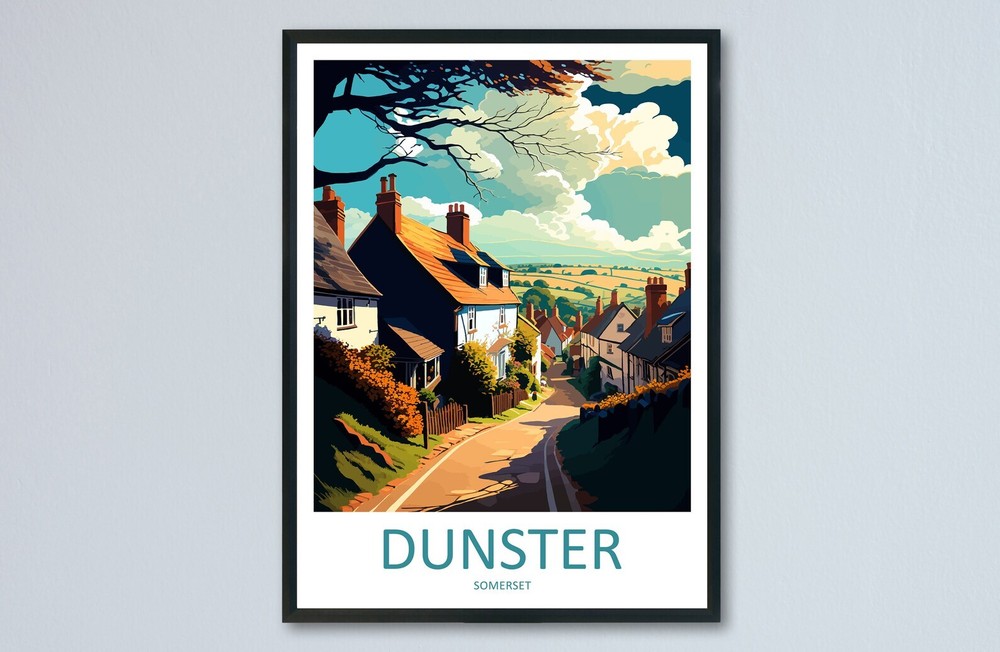 Dunster Travel Print Wall Art Dunster Wall Hanging Home Dcor Dunster Gift Art