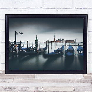Floating on a Dream Architecture Gondolas Italy Tower Wall Art Print