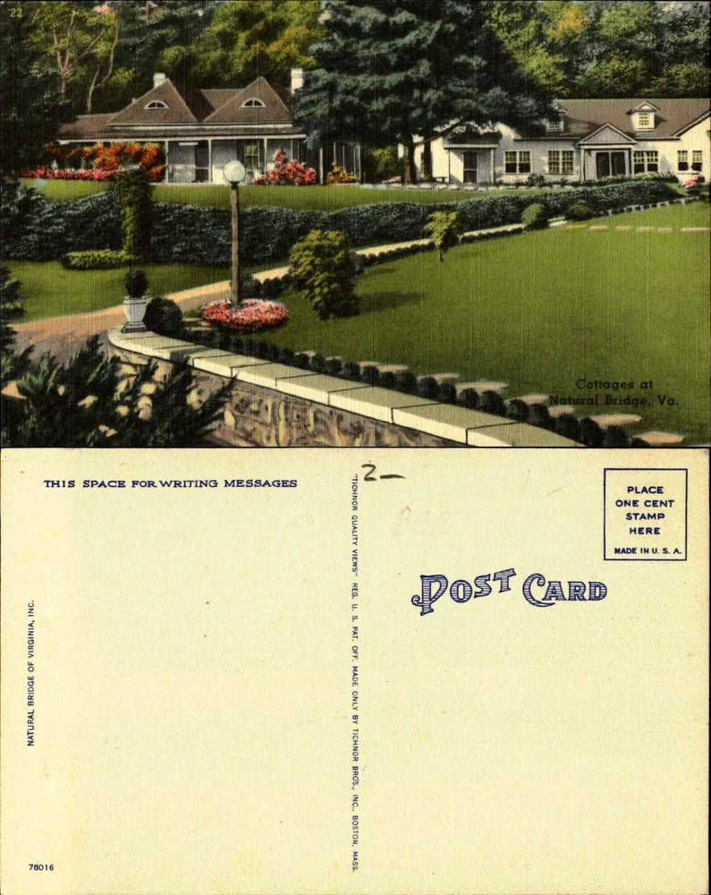 Cottages at Natural Bridge VA Virginia lamp post linen unused