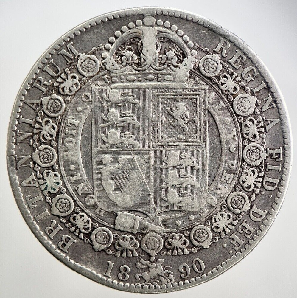 1890 Victoria Half-Crown Silver Coin | Fine Collectable Grade | a2622