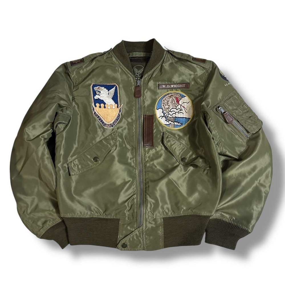 Buzz Rickson S Ricksons L-2 Flight Jacket Khaki Patch Embroidery