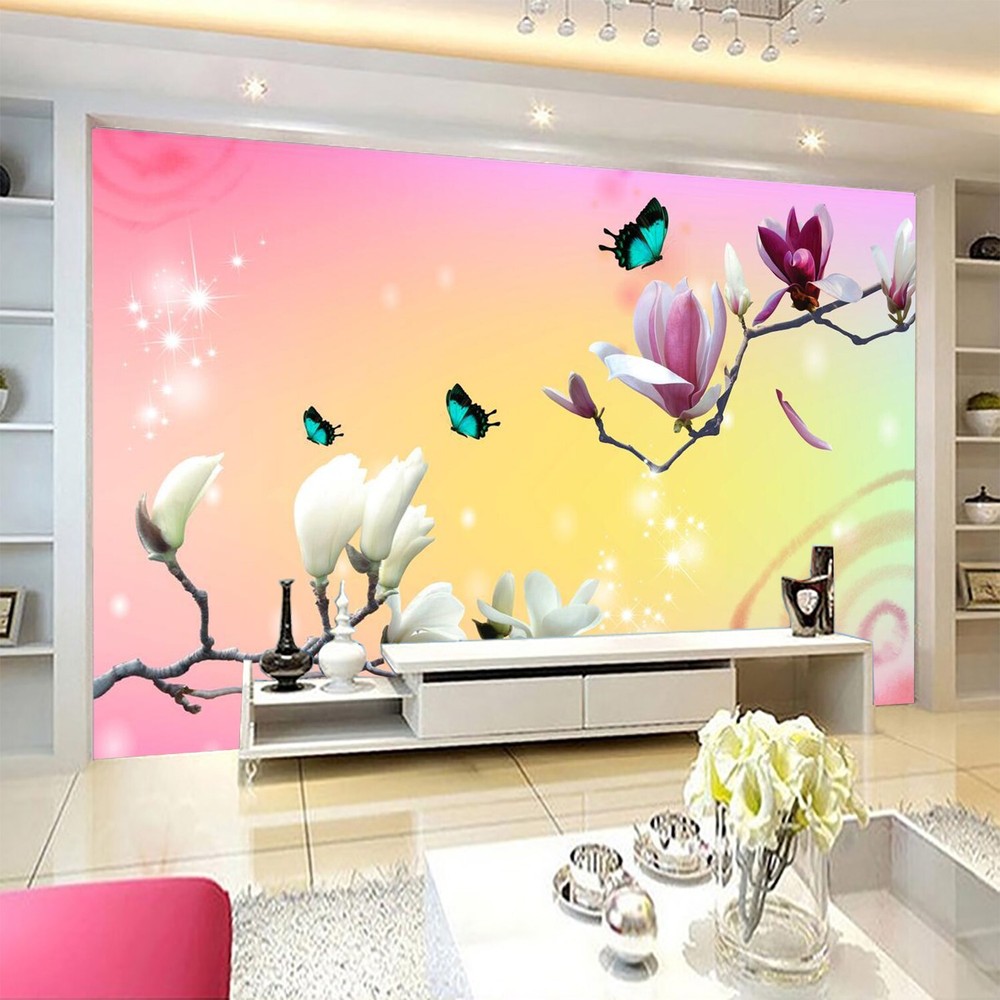 3D Butterfly Flower ZHUA4996 Wallpaper Wall Murals Removable Self-adhesive Ann