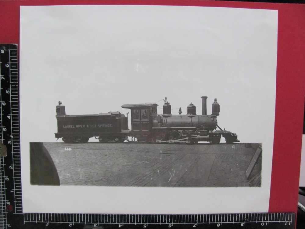 Laurel River & Hot Sprngs 2-6-0 Locomotive 8X10 B&W Baldwin Builders Photo Nc Rr