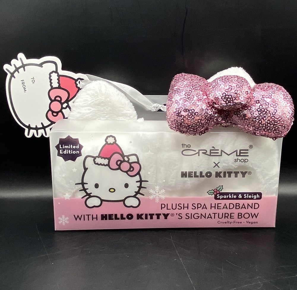 Hello Kitty Plush Spa Headband Sparkle & Sleigh Limited Edition by The Creme Shop